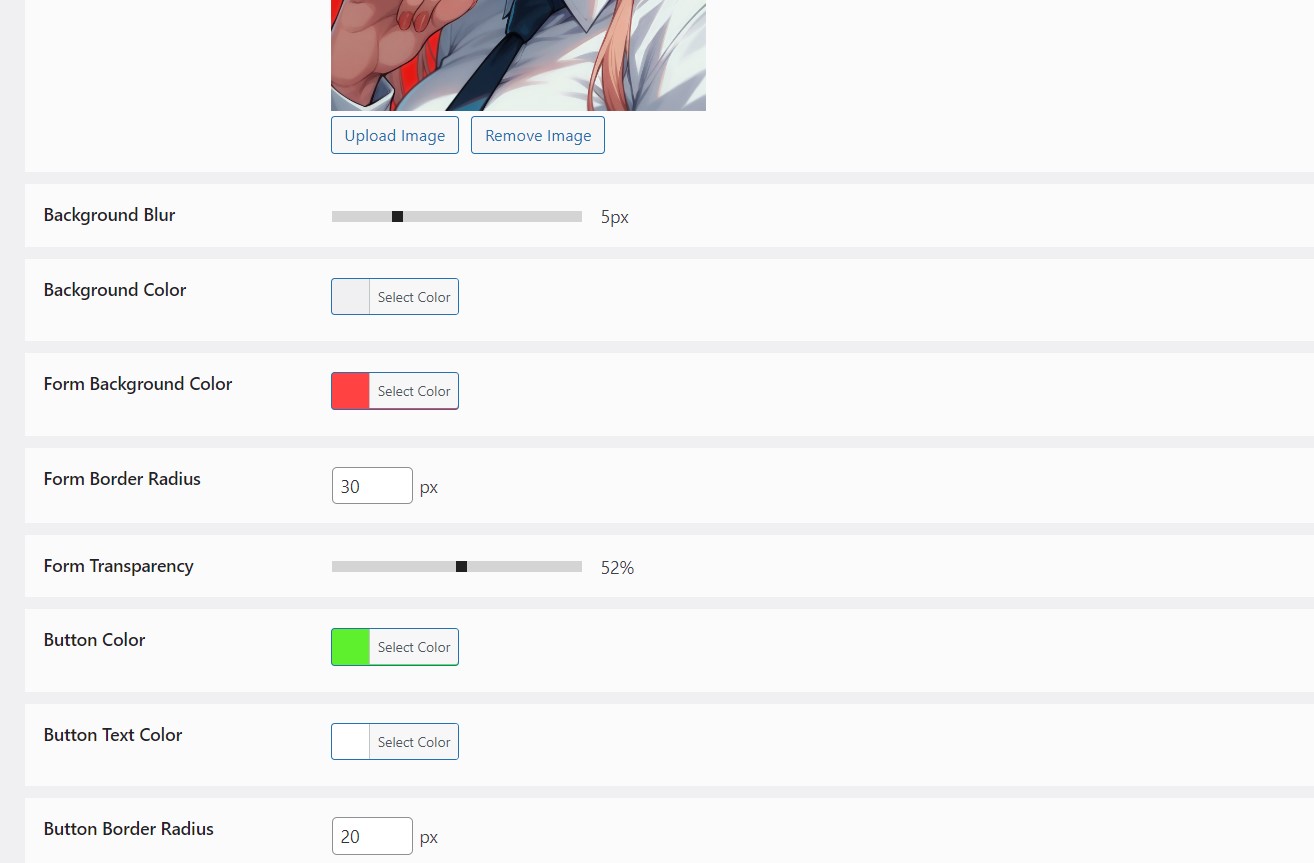 Design customization interface