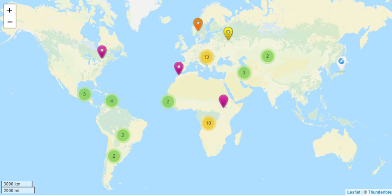 Map markers clustering