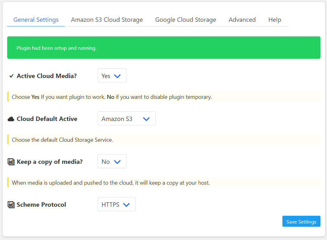Plugin General Settings.