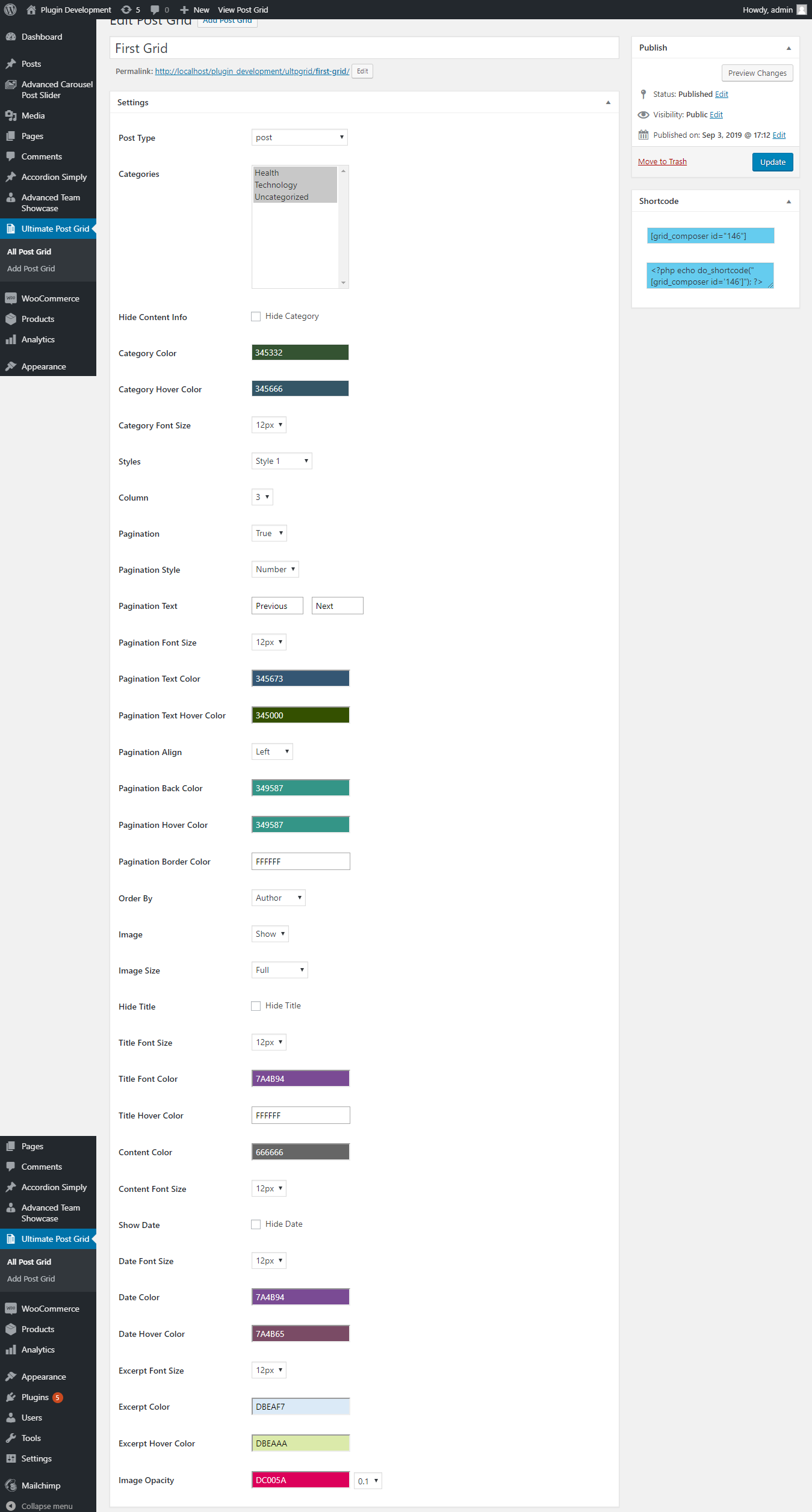 Create post grid.