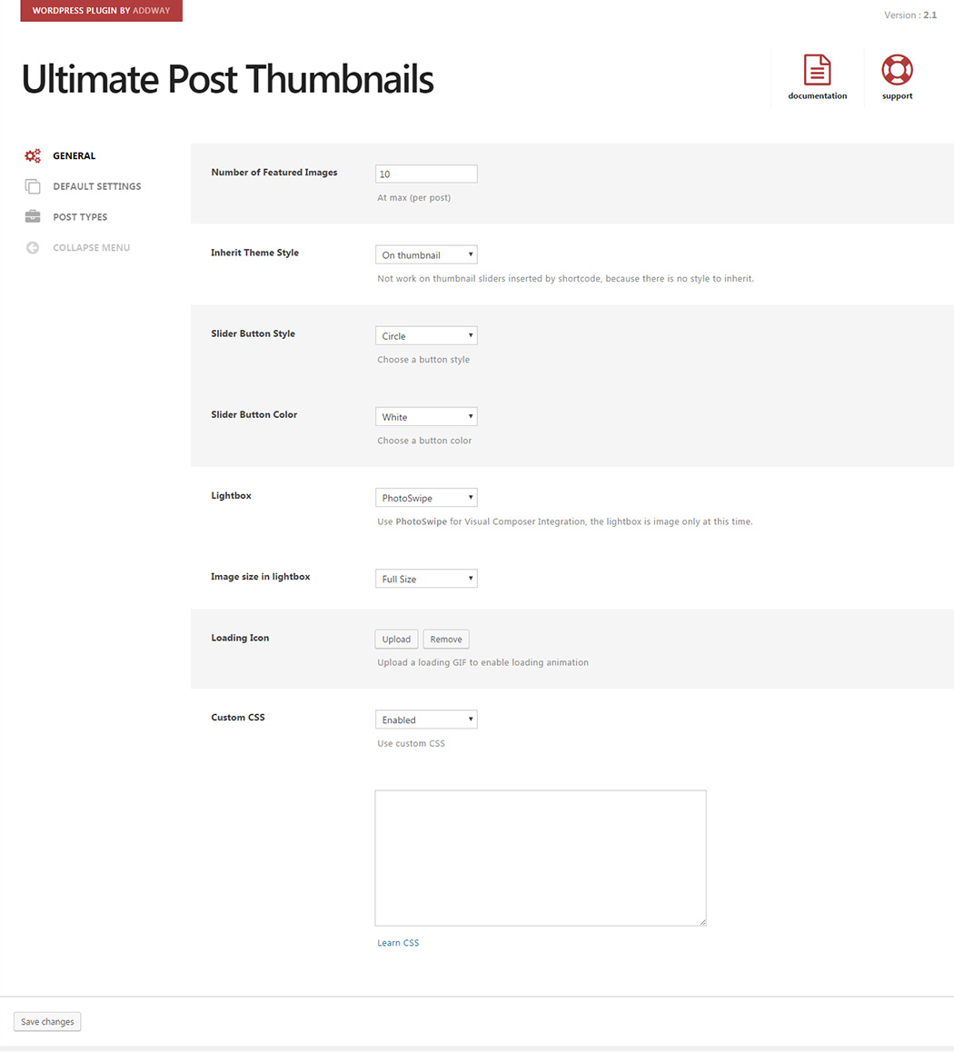 Plugin settings 1