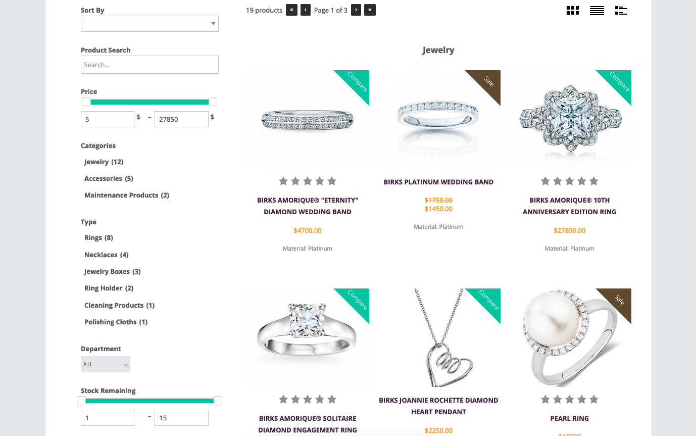 Catalog detail view