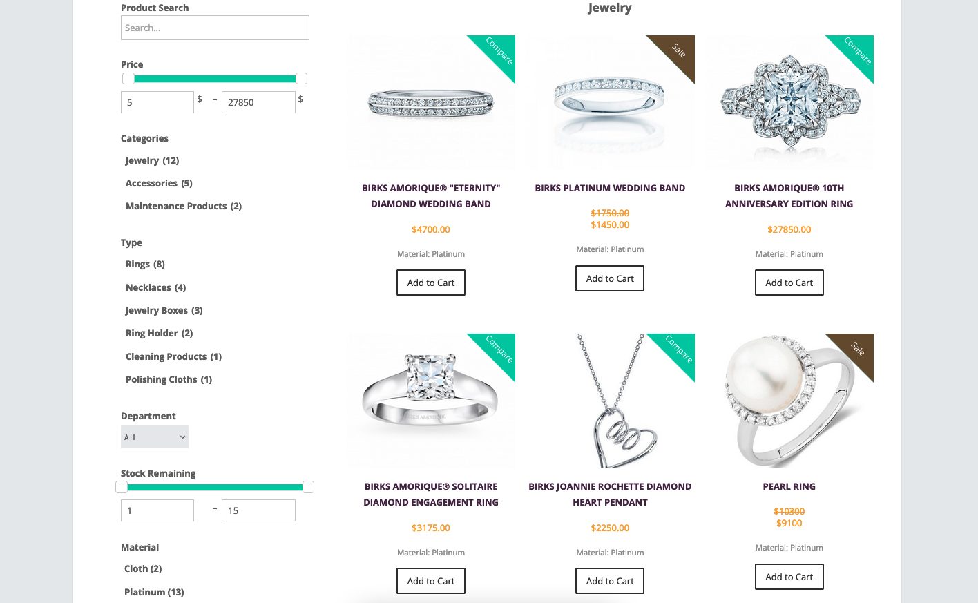 Ratings enabled on catalog page