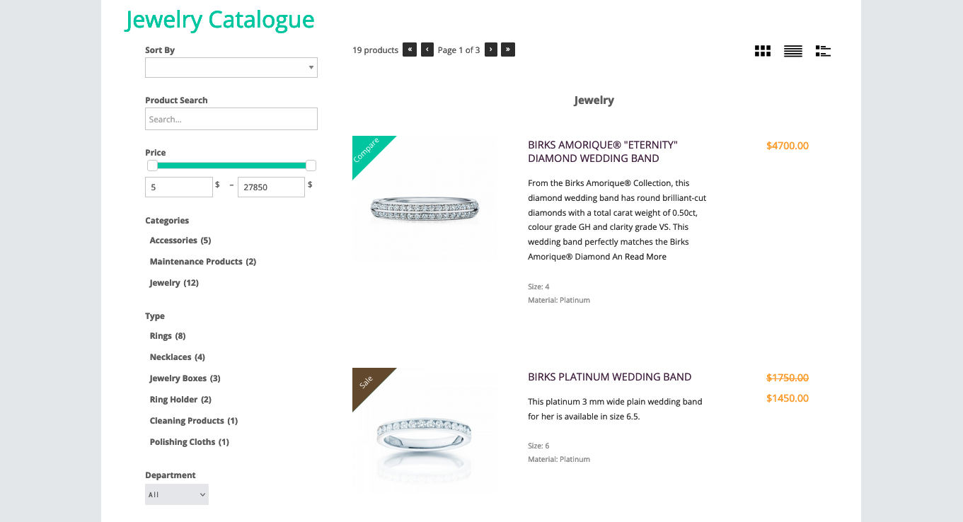 Image gallery on product page