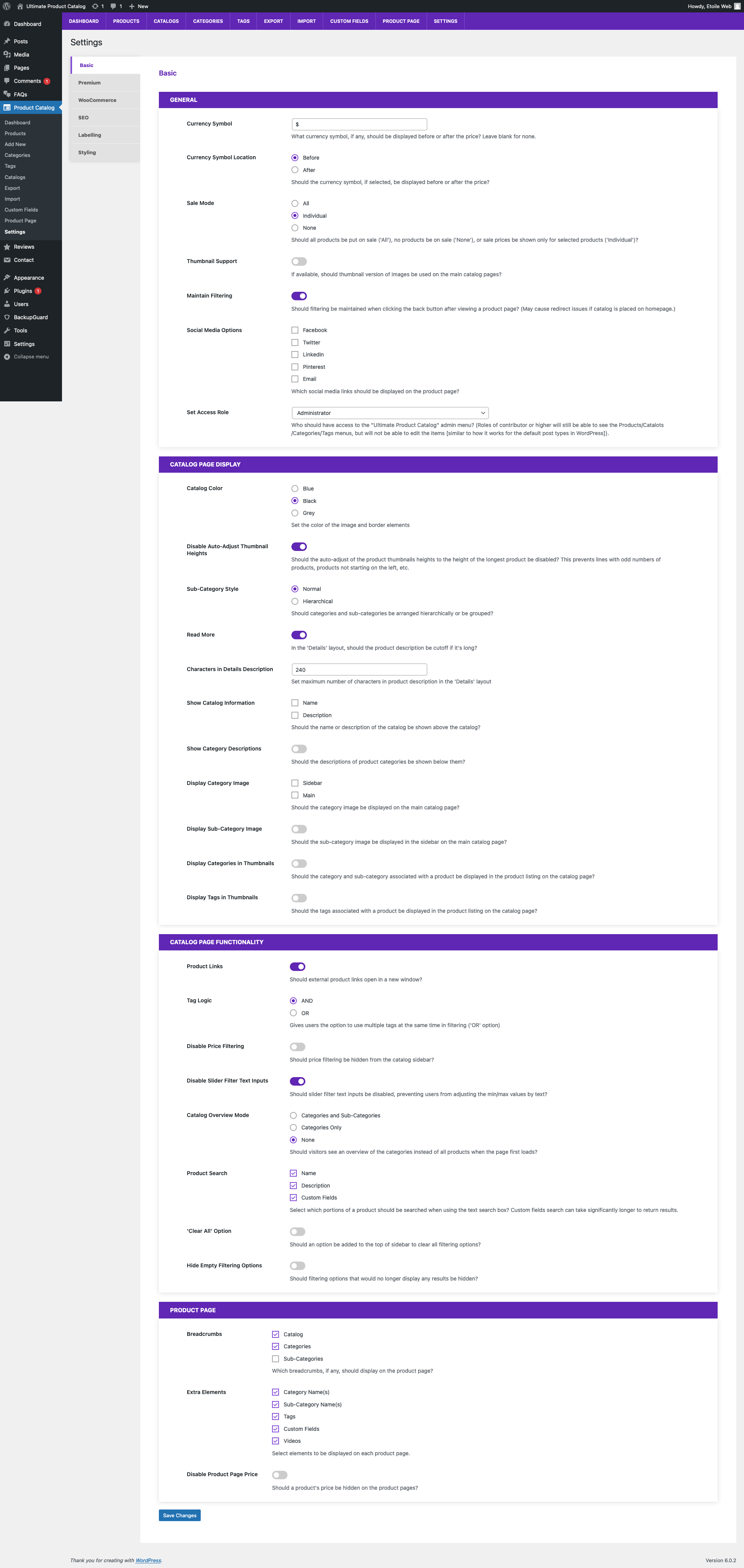 Catalog overview mode