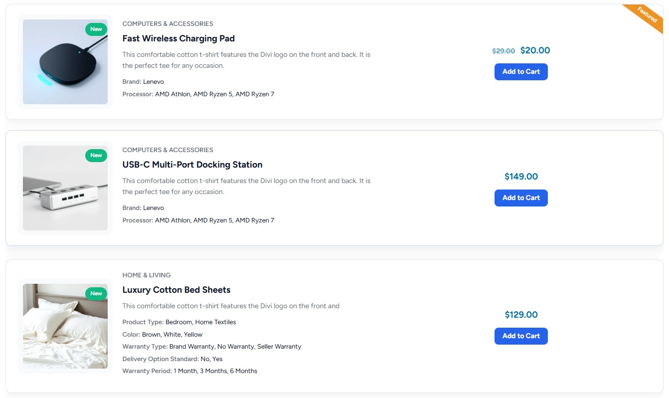 Professional List Layout