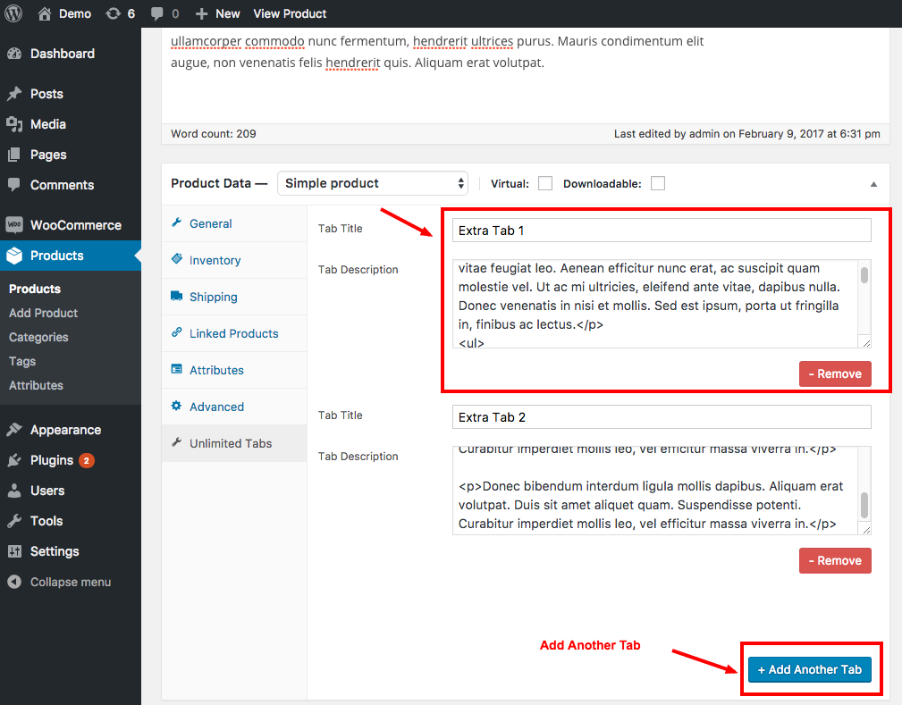Backend Screenshot