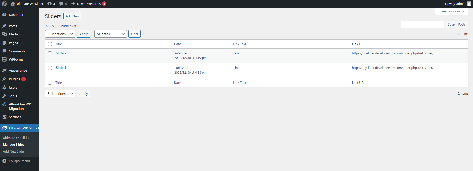 Manage Slides