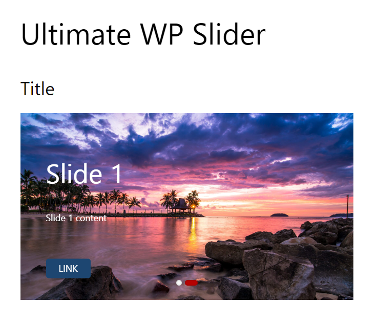 Slider in Frontend