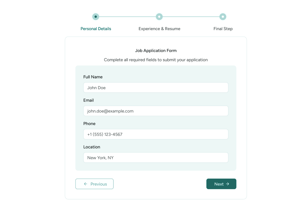 Multistep Form Example