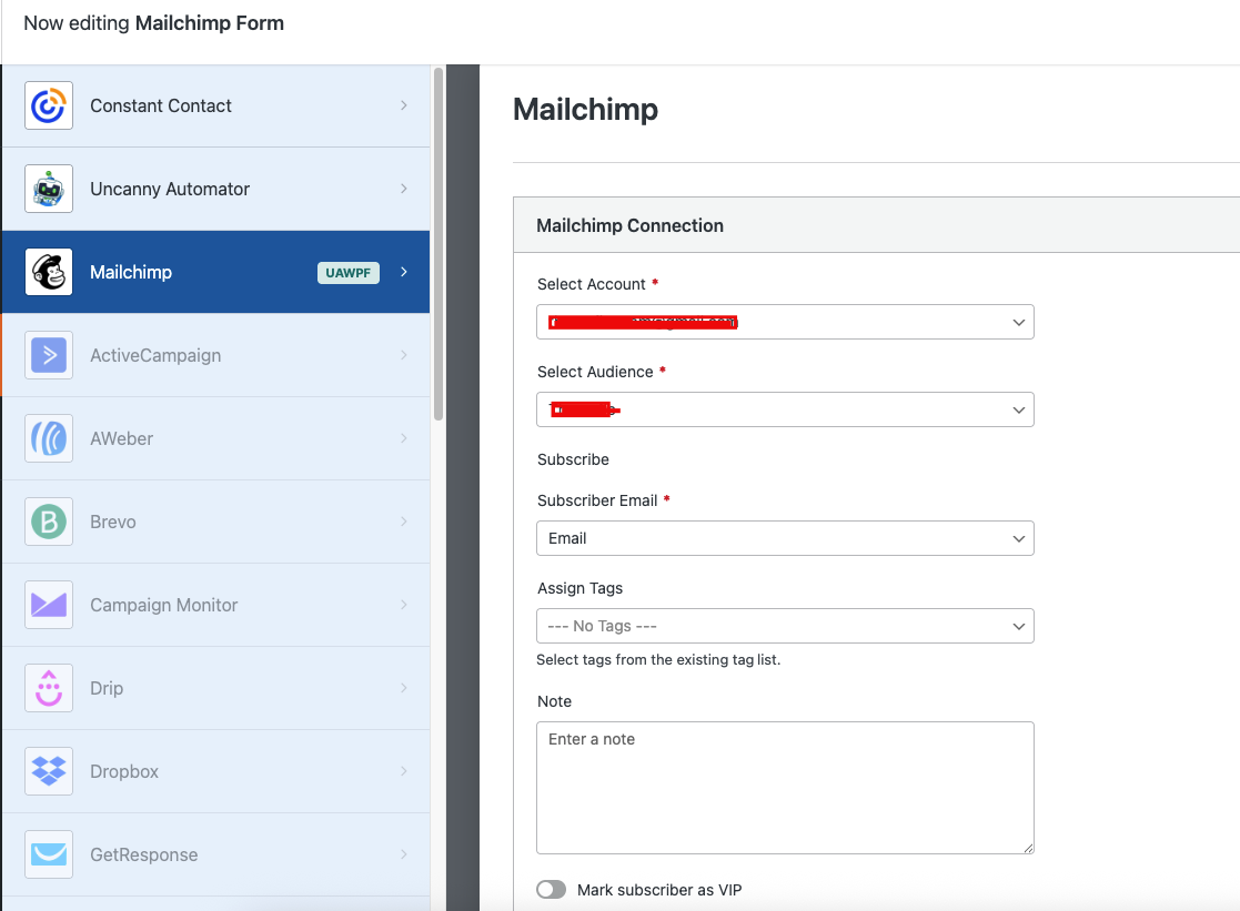 Mailchimp Integration Setup
