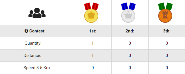 On the jogging profile various statistics and badges are displayed