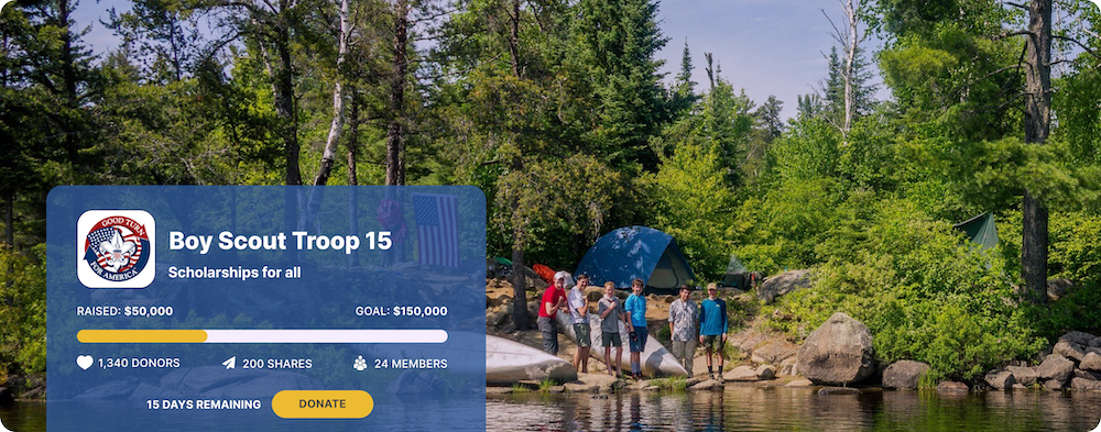 Empower individual donors and groups to raise money on behalf of your organization and amplify your reach over time using our online peer-to-peer fundraising software.