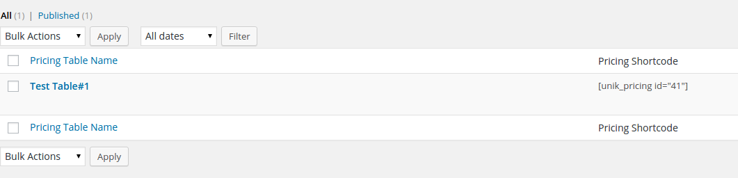 Shortcode Pricing Example