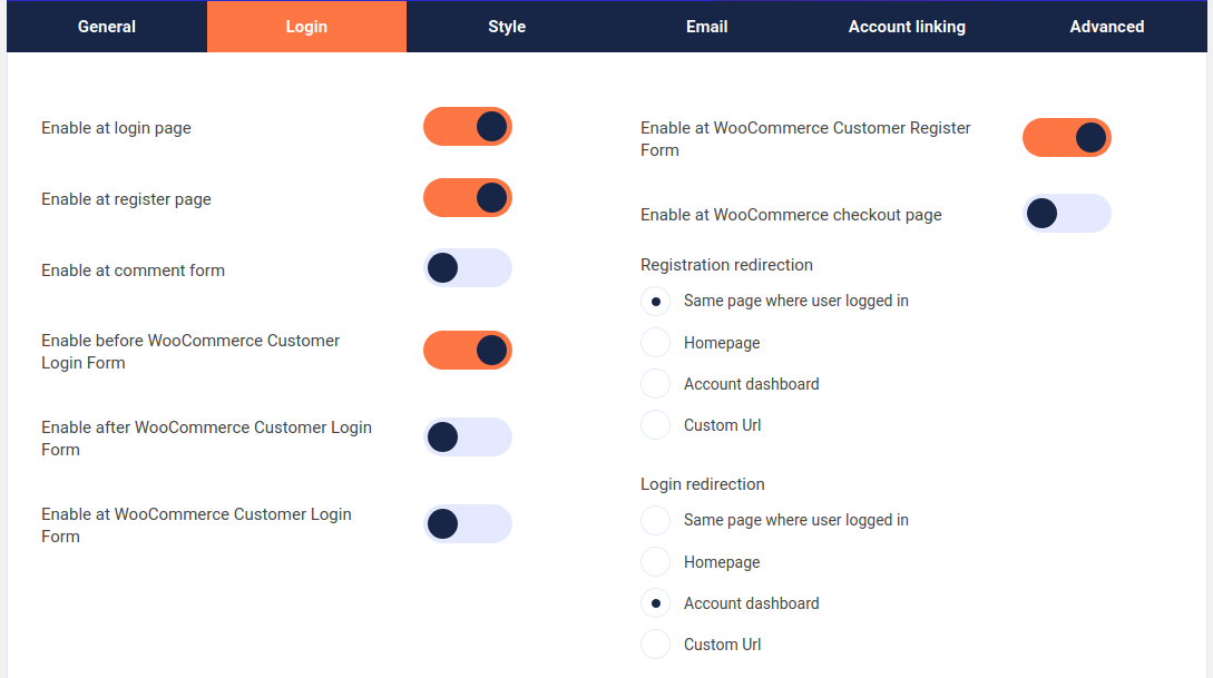 Login options: pages where to diplay the Unikname Connect button ...
