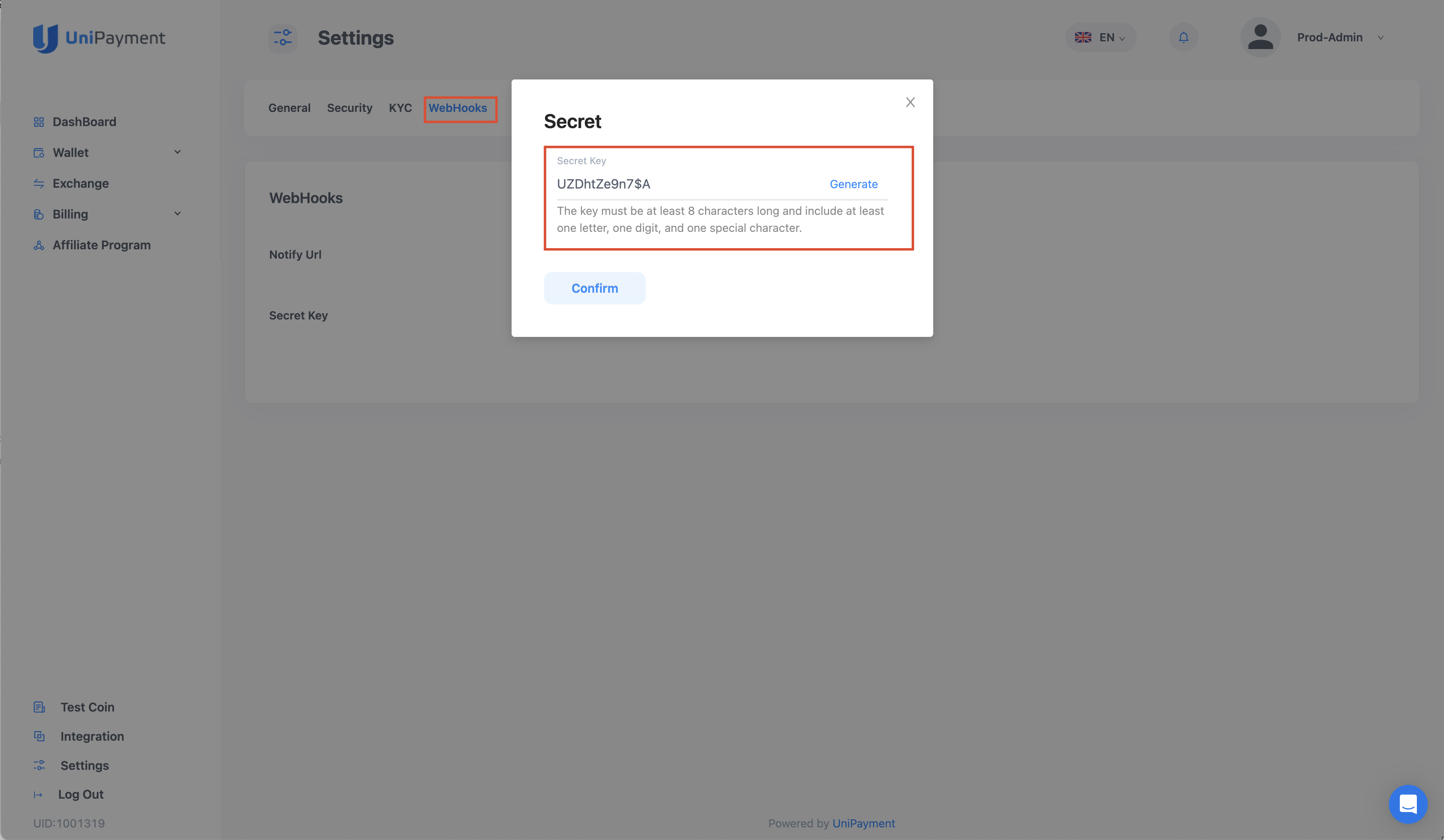 WordPress website - UniPayment checkout option