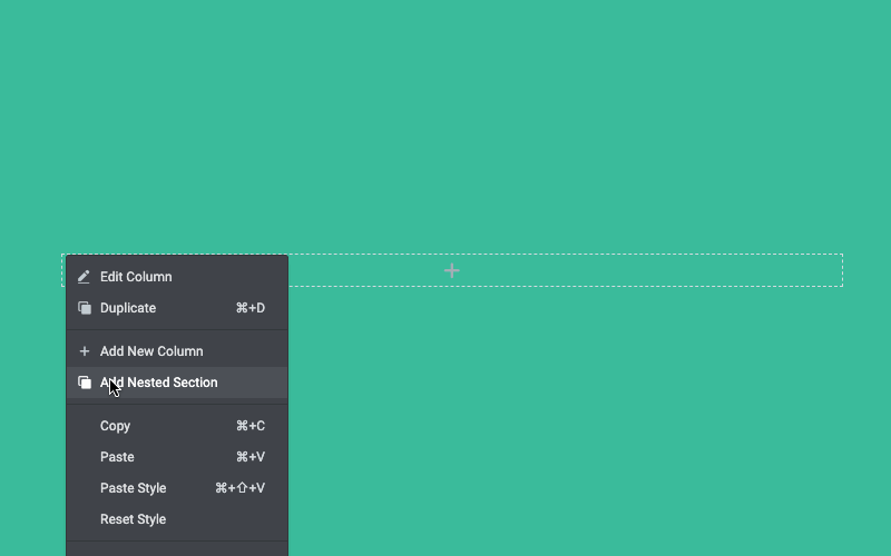 Adding nested section animated demo