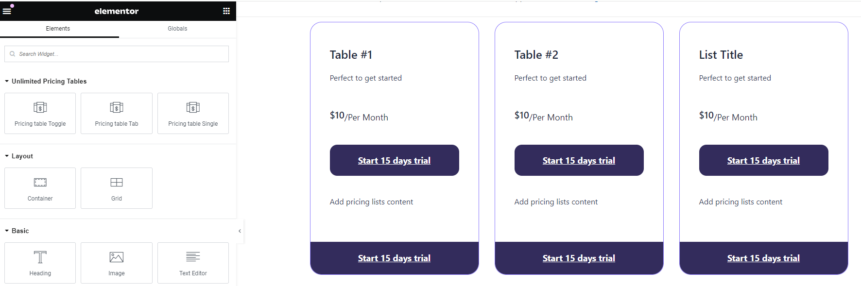 assets/screenshot-2.png - Plain Pricing Table.