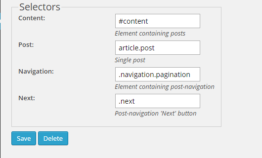 Select post and navigation for your custom themes.