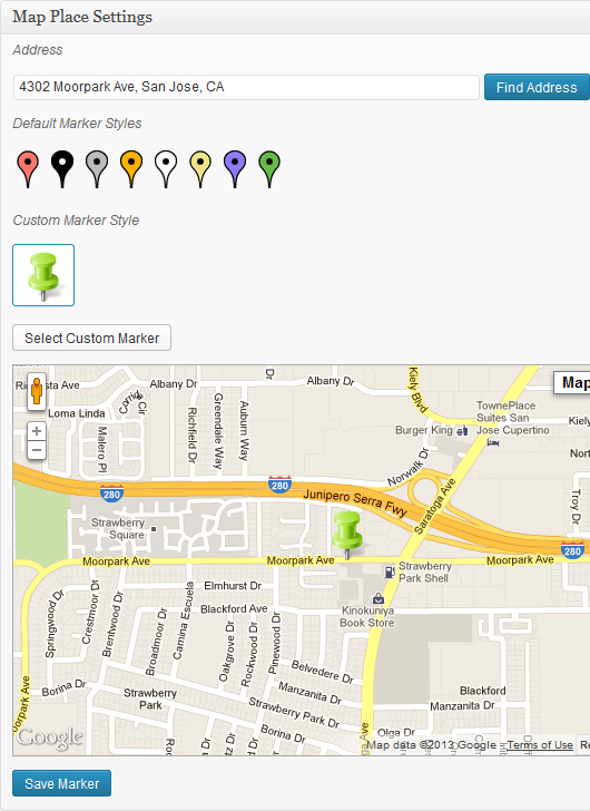 Map Place Options