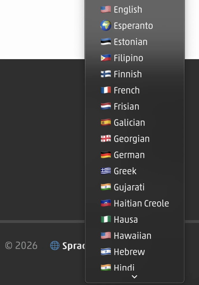 The Language Selector integrated into a website header.
