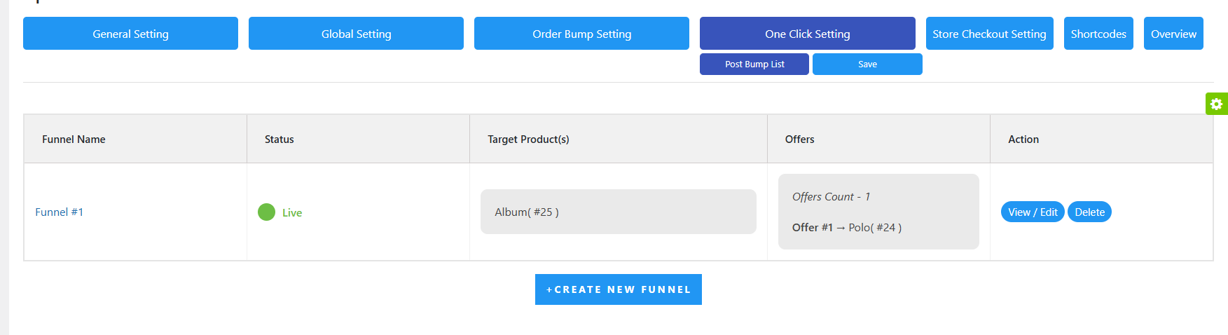 Global Settings – Pre Bump
