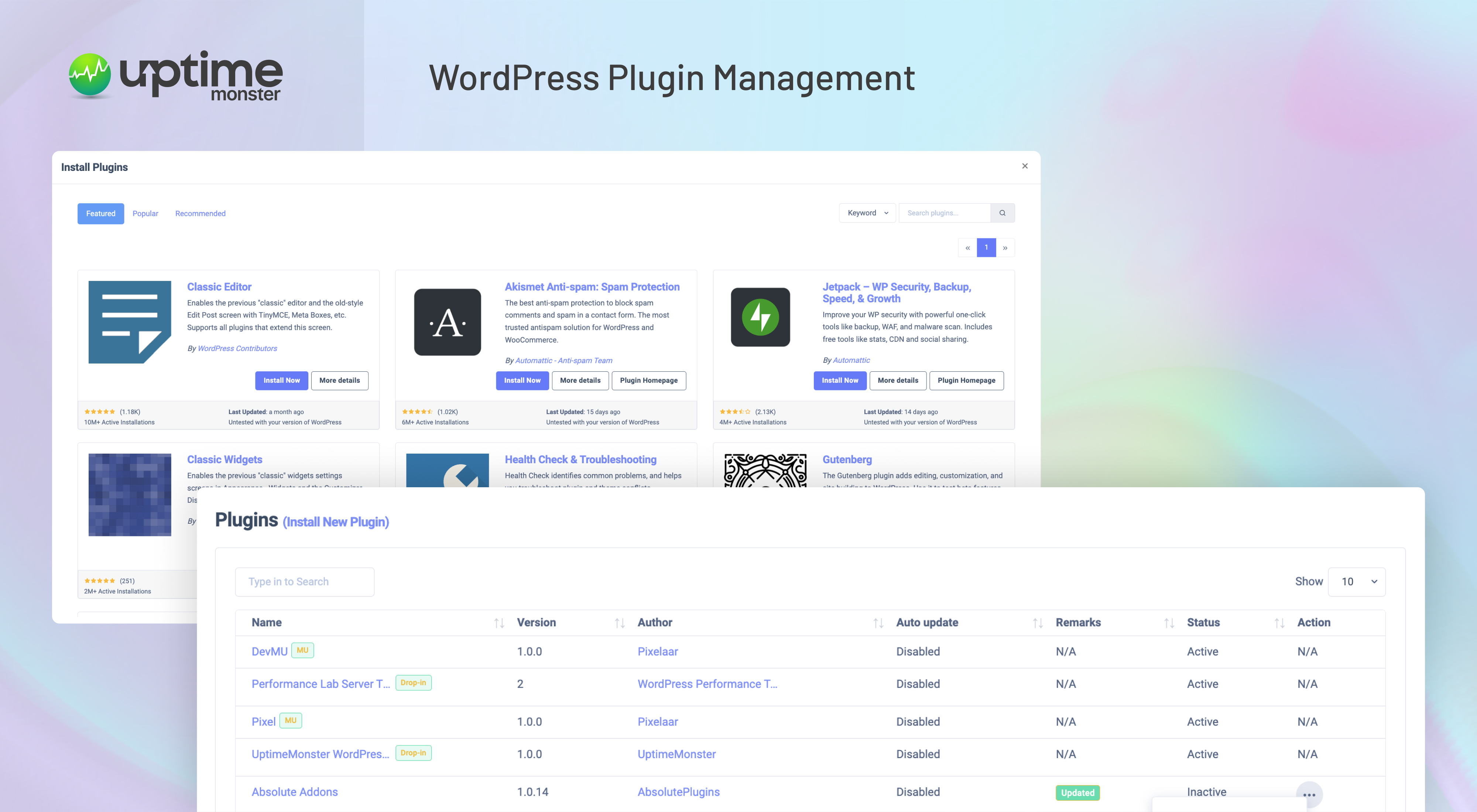 WordPress Plugin Management