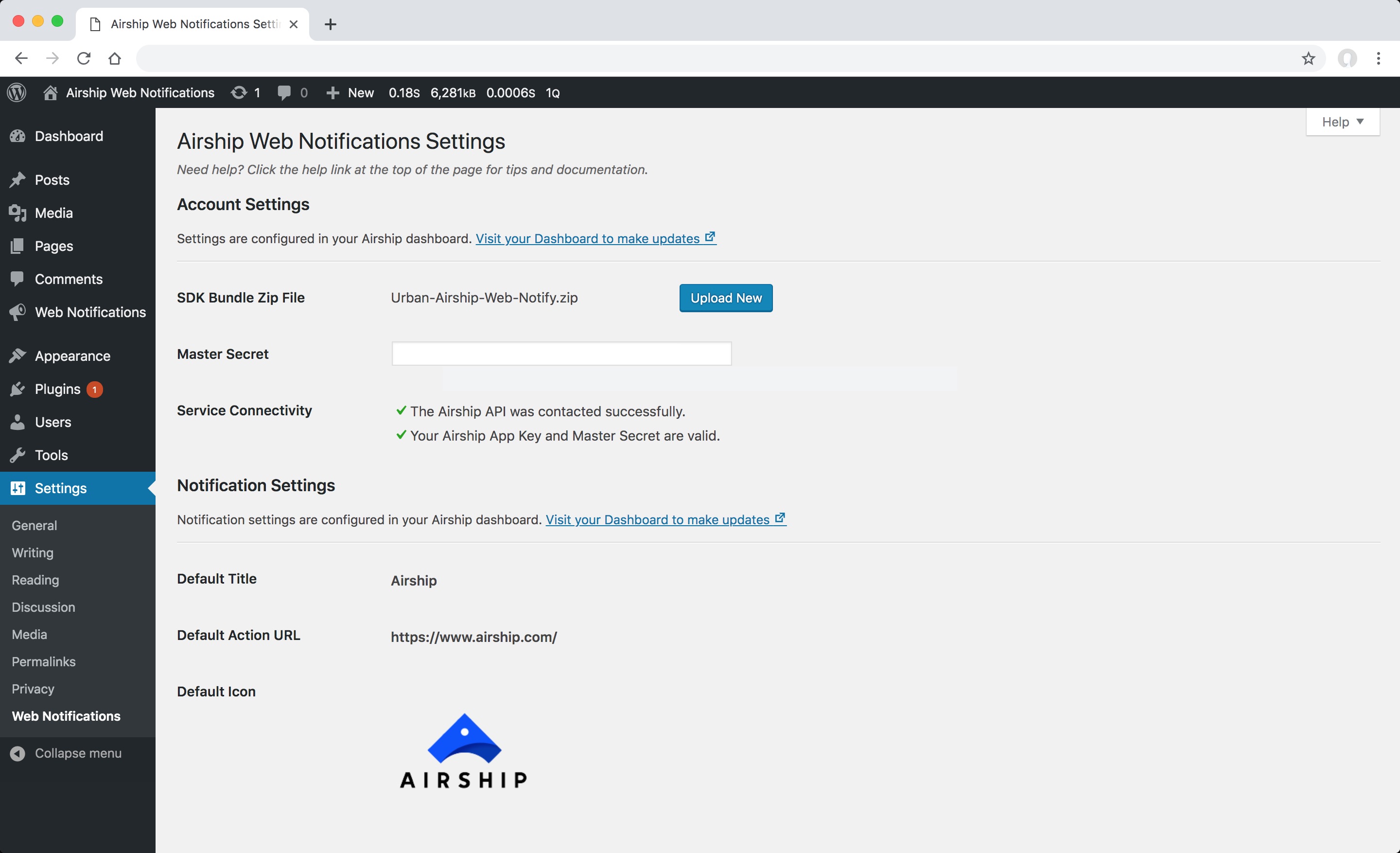 Seamlessly integrate Airship Web Notifications with your WordPress site.