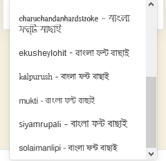 **Fonts,** - Fonts List.