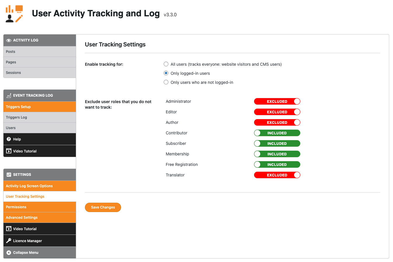 User Activity Tracking and Log - Activity Log - Sessions [Premium]