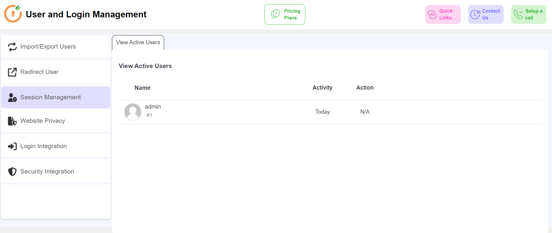 User Session Management