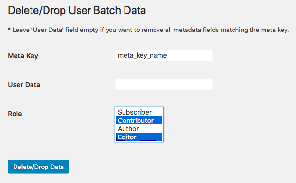 Delete User Batch Data