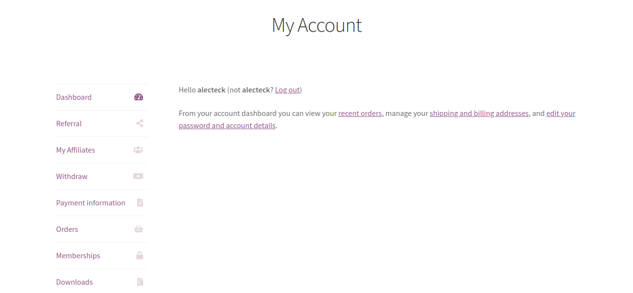 Paste the login link to the browser and access my account page or any other page as per your need.