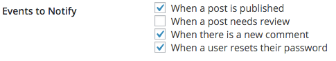 Event option in integration settings
