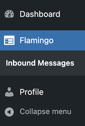 Menu of user with Flamingo user role.