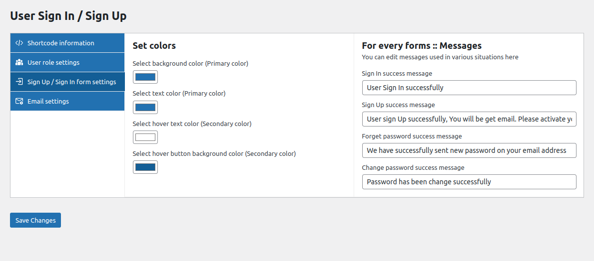Admin Dashboard :: Email settings