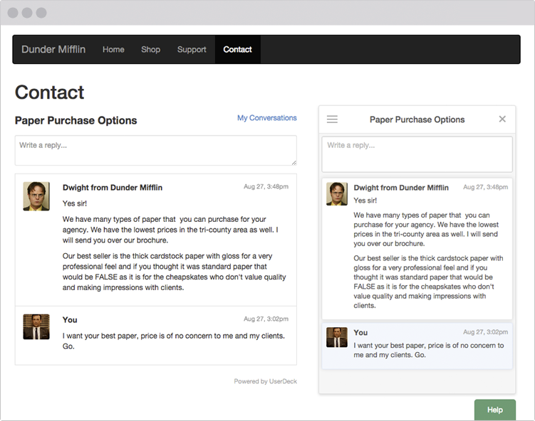 UserDeck Conversations widget