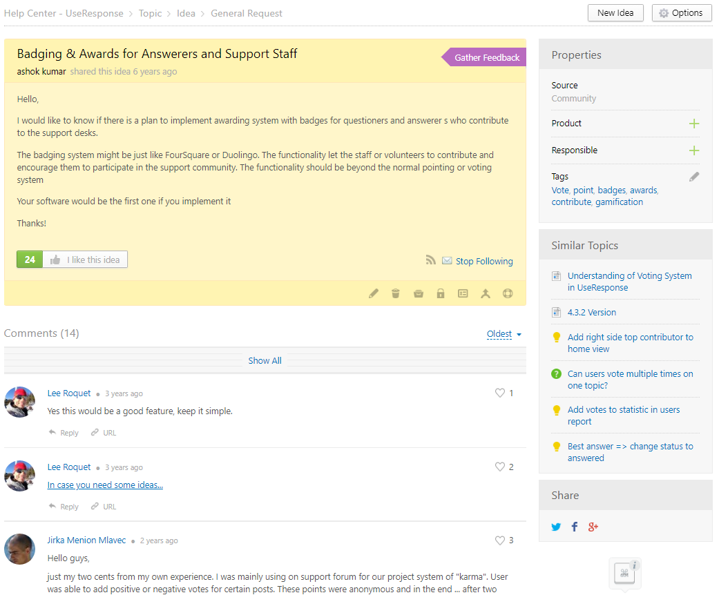 Idea Page
