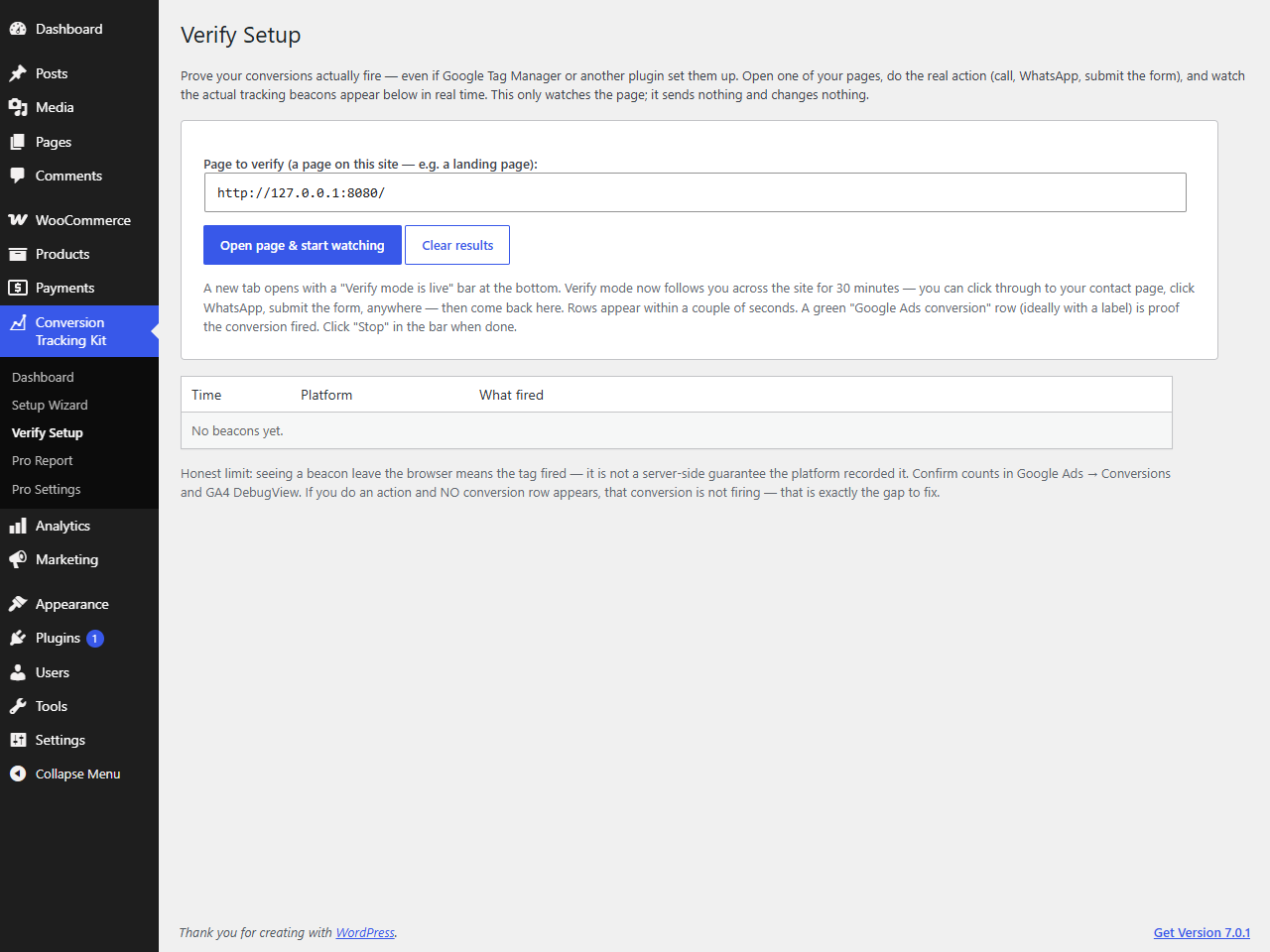 Conflict mode choice — take over tracking or audit-only.
