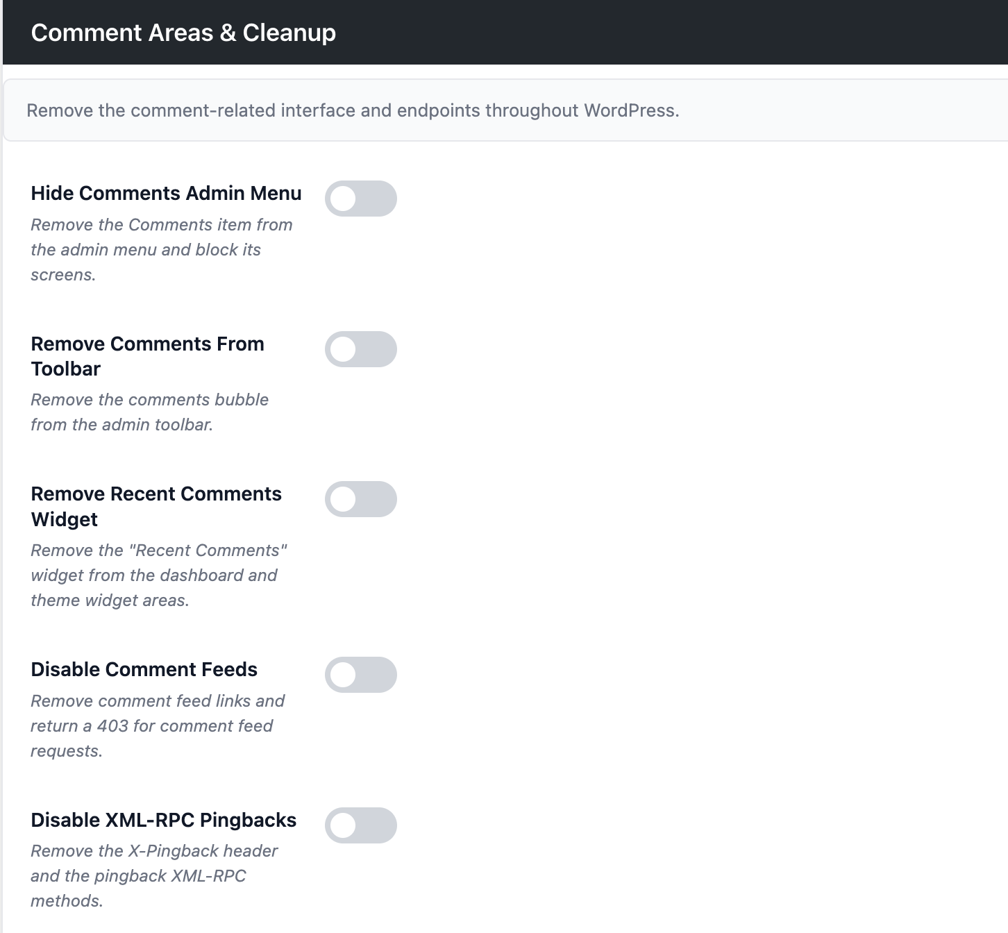 Comment Clutter Cleanup.