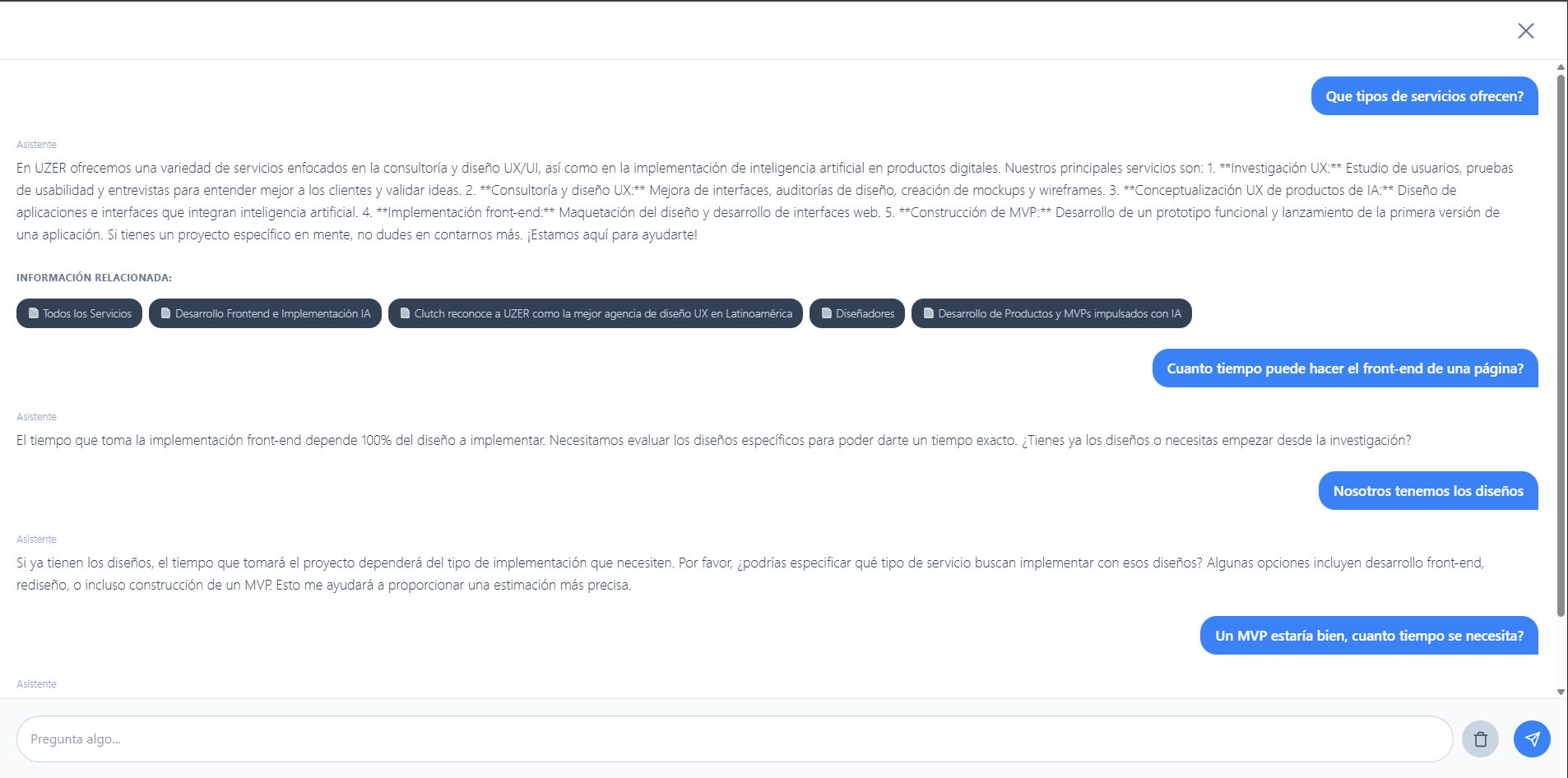 Frontend view with the "Fullscreen" layout.