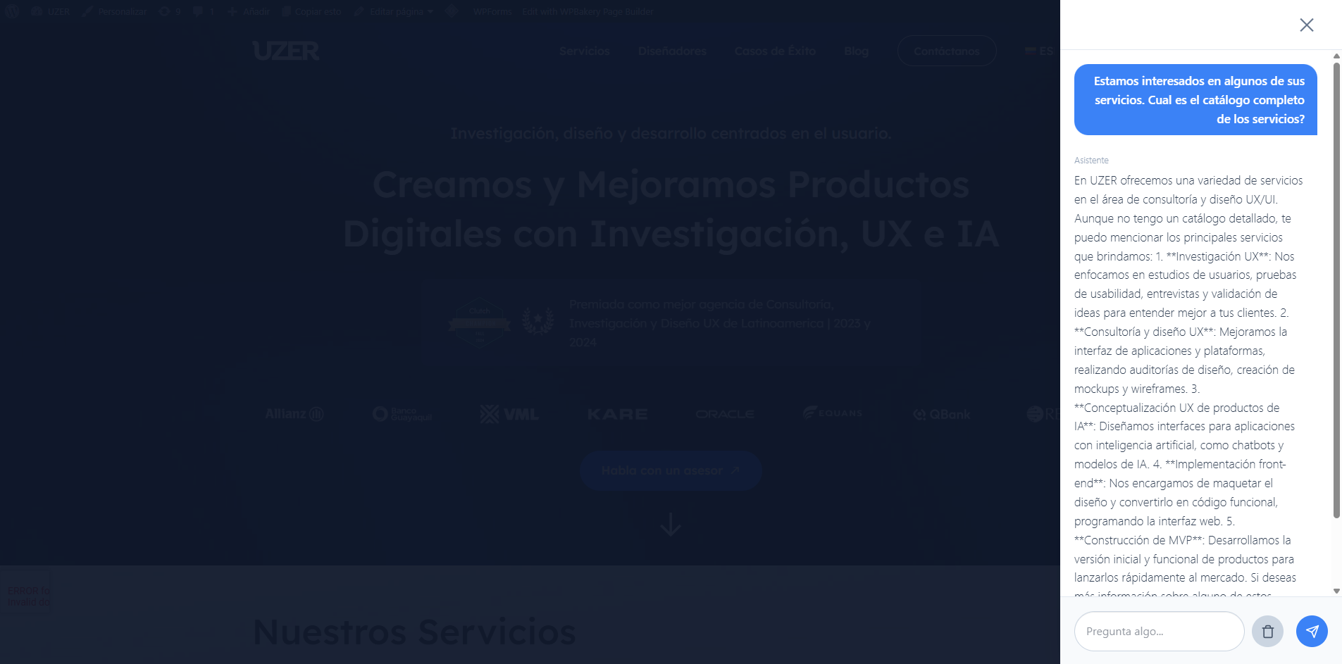 Frontend view with the "Right Sidebar" layout.