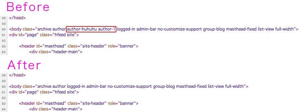 HTML of author page.