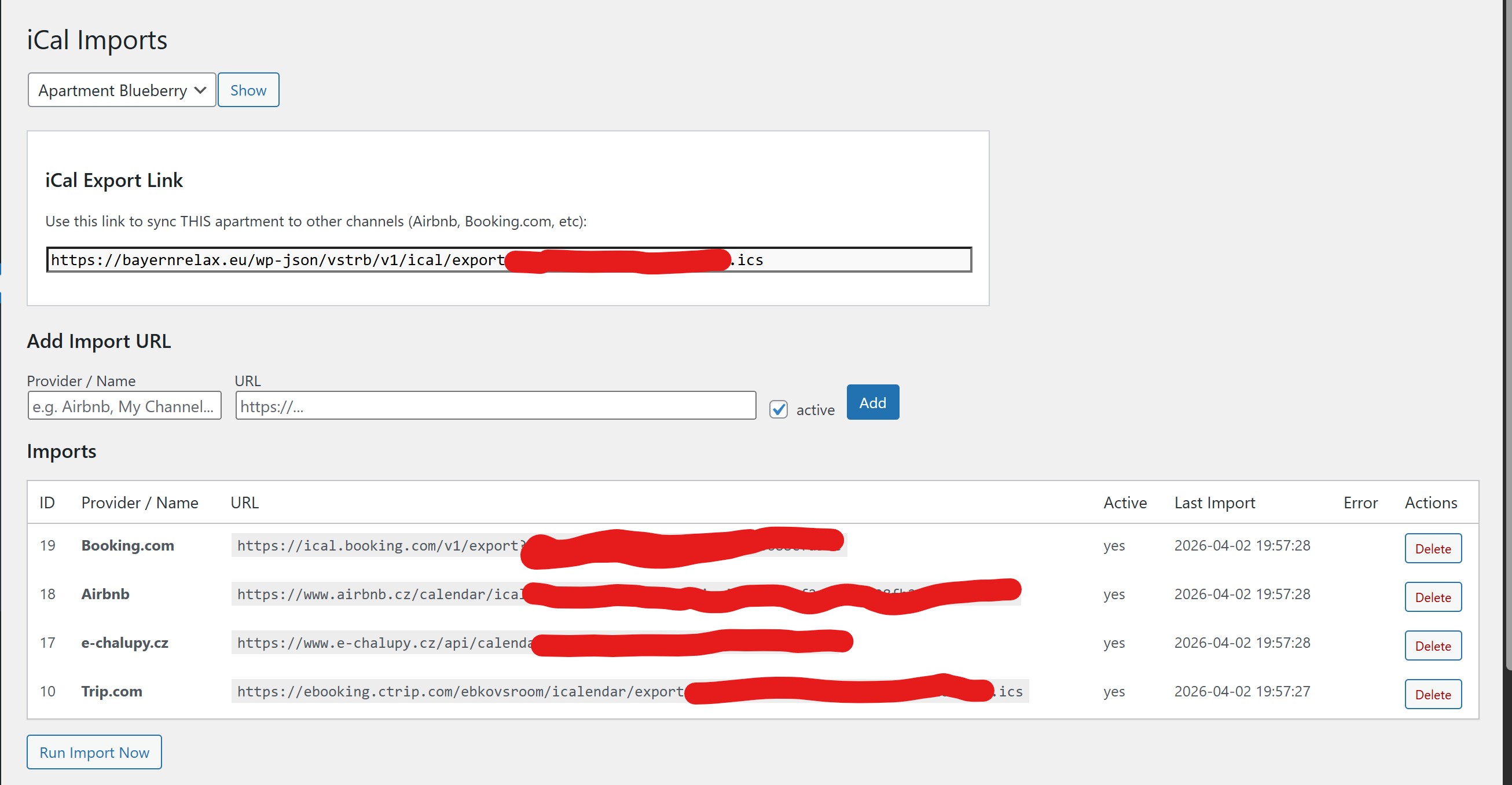 Booking form - services and price overview.