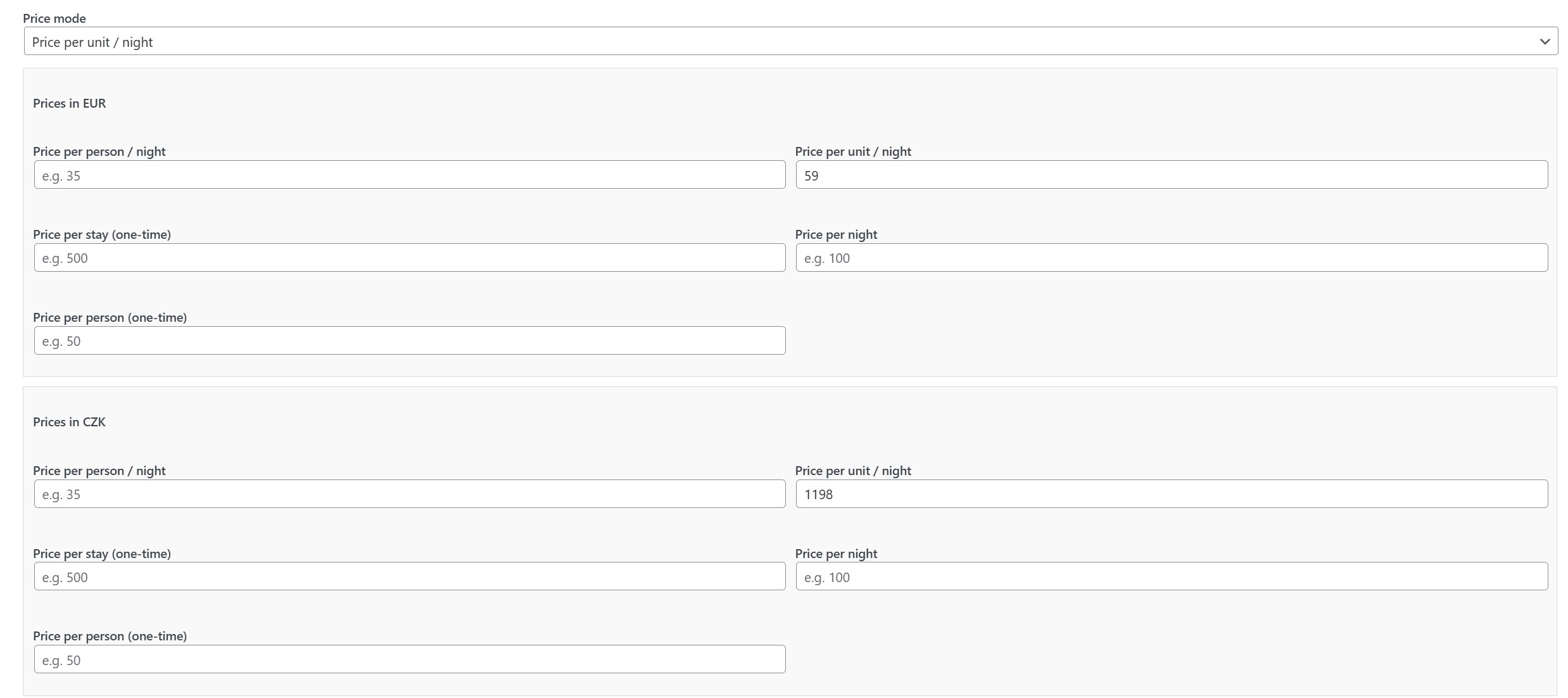 Admin - Guest registration management for tourist tax records.