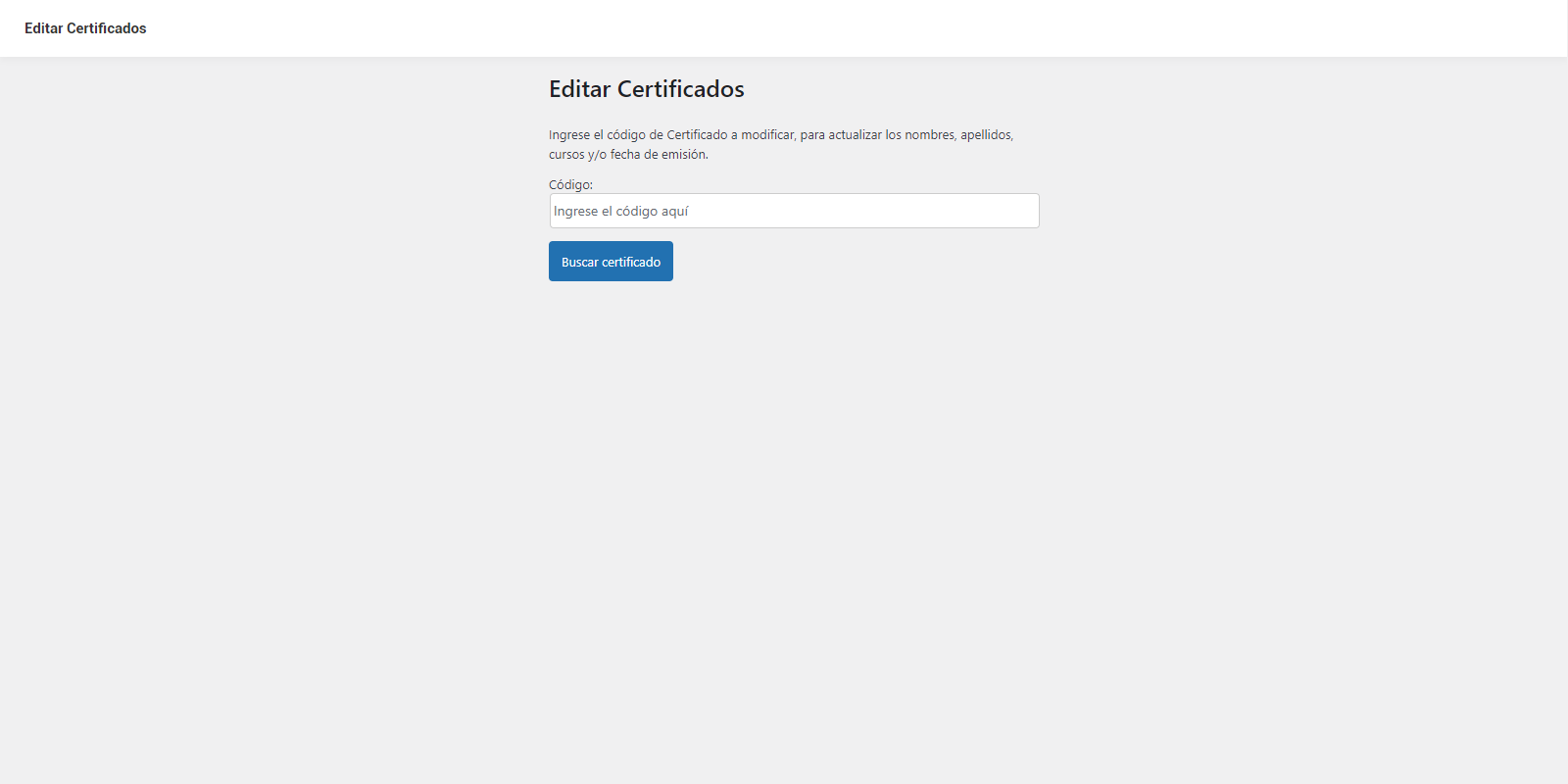 Modify your Certificates with the Edit Menu.