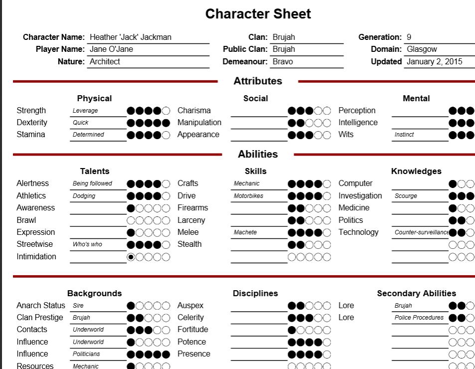 PDF character sheet