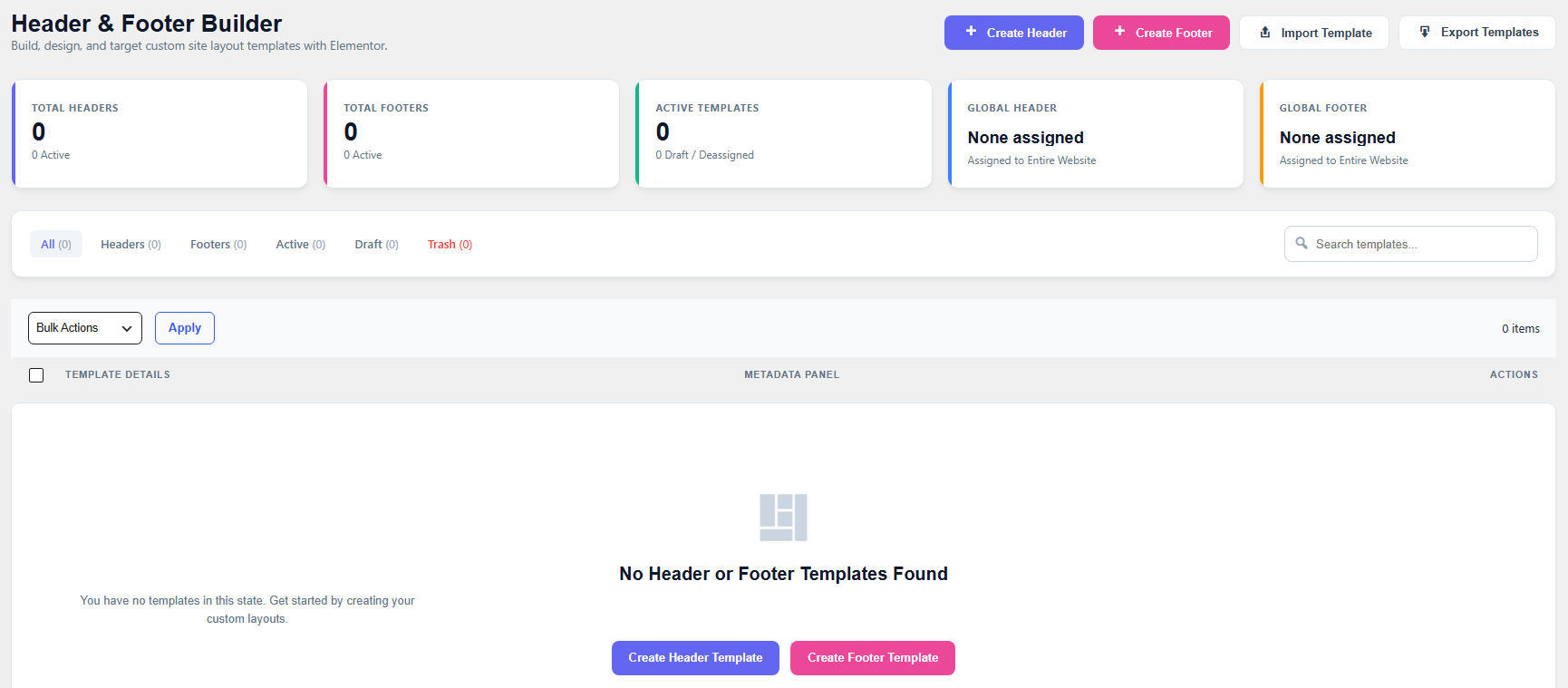 Header & Footer Builder — Design custom headers using Elementor.
