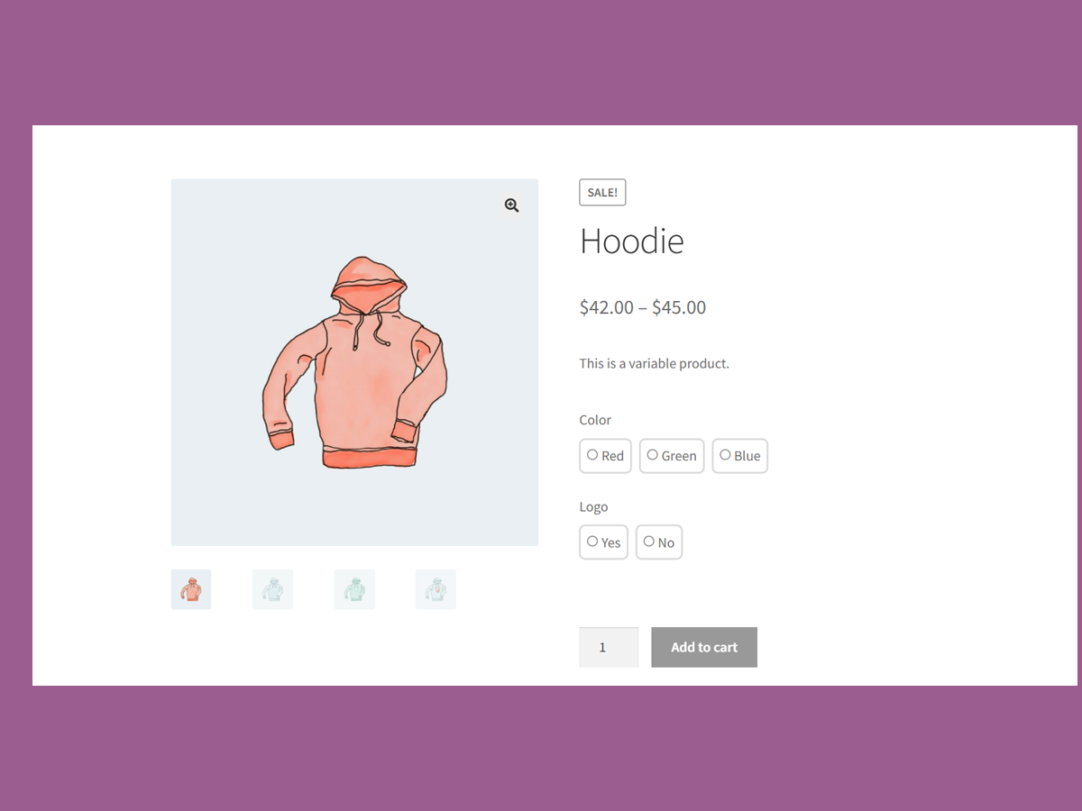 Attribute Radio buttons replacing dropdowns on a variable product.