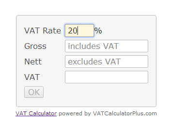 The VAT calculator with an editable VAT rate.